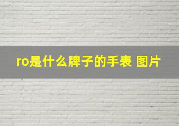 ro是什么牌子的手表 图片